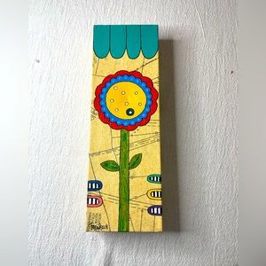 Cheerful Flower painting on canvas bright colorful fun